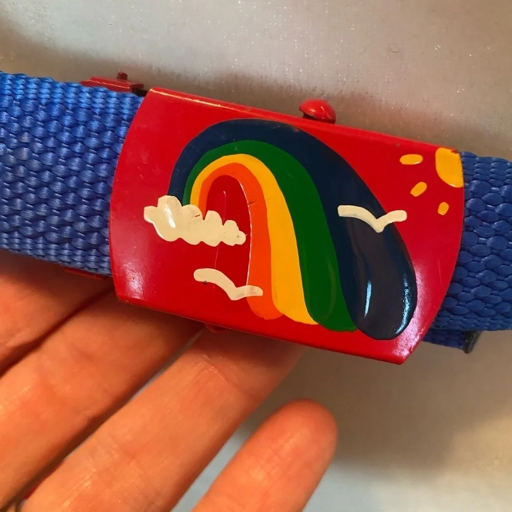 Vintage Auto Grip Woven Retro Rainbow Belt